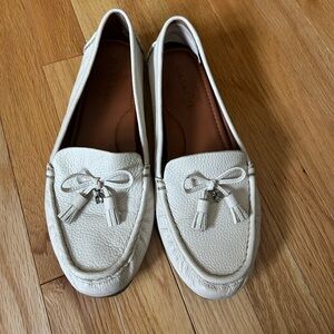 Coach Women's white leather Tassel Loafers